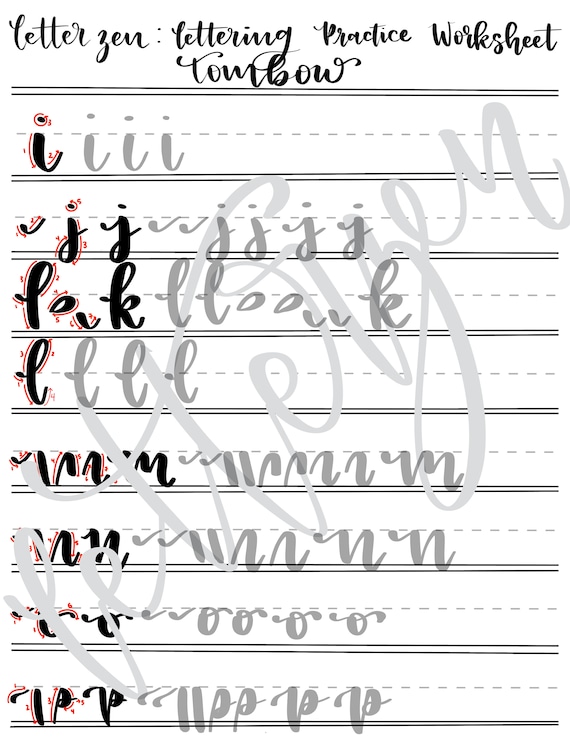Lettering Worksheets Tombow - A Worksheet Blog