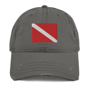 Scuba Diving Flag Hat - Distressed - Múltiples colores