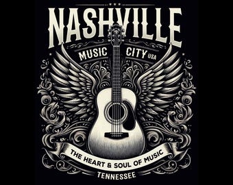 Camiseta: Nashville Music City - El corazón y el alma de la música - Camiseta unisex - Varios colores y tamaños - ©Dave Gink Design