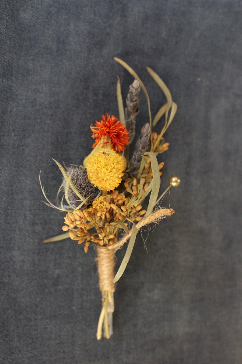 Dried Field Flower Boutonniere
