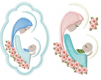 Holy Mary embroidery designs - Holy embroidery design machine embroidery pattern - Catholic embroidery file - Hail Mary religious embroidery