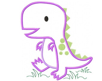 Dinosaurier-Applikationsstickerei – T-Rex, Baby Junge (Digitaler Download)