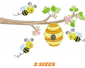 Bee embroidery design - Beehive embroidery designs machine embroidery pattern - Kitchen embroidery file - bee hive embroidery beekeeping