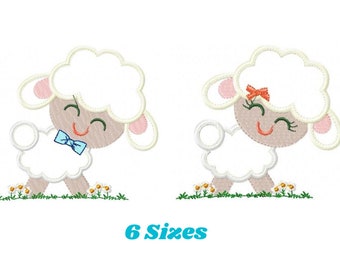 Sheep embroidery design - Lamb embroidery designs machine embroidery pattern - baby embroidery file - newborn embroidery sheep applique pes