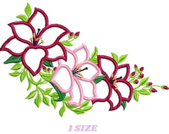 Flowers embroidery designs - Flower embroidery design machine embroidery pattern - rose embroidery file - flower applique design floral