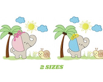 Elephant embroidery designs - Safari embroidery design machine embroidery pattern - Animal embroidery file - elephant pattern baby newborn