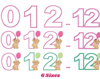 Numbers Applique Embroidery Designs – Birthday Machine Embroidery File (Digital Download)