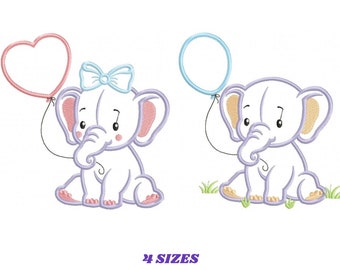 Elephant embroidery designs - Nursery embroidery design machine embroidery pattern - Animal embroidery file - Elephant applique design