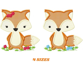 Red Fox embroidery designs - Fox embroidery design machine embroidery pattern - Woodland animals embroidery file - rippled instant download