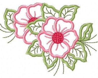 Motifs de broderie de fleurs - motif de broderie machine de conception de broderie de fleurs - applique florale en applique - fichier de broderie de fleurs