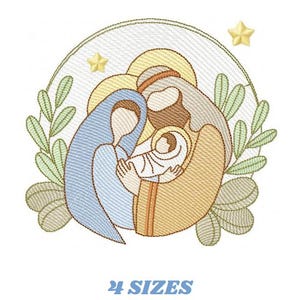 Holy Family embroidery designs - Mary, Joseph, and Baby Jesus machine embroidery pattern - Catholic Religious file - Instant download pes