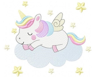 Unicorn embroidery designs - Baby Girl embroidery design machine embroidery pattern - Fantasy embroidery - newborn layette unicorn design