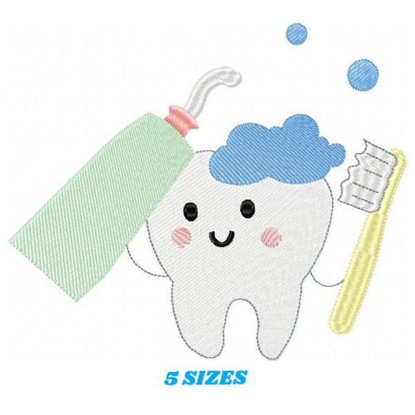 Motifs de broderie de dent - motif de broderie machine de dentifrice - fichier de broderie brosse à dents - dentaire téléchargement immédiat