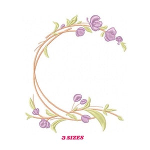 Monogram Frame embroidery designs - Flower embroidery design machine embroidery pattern - rose wreath embroidery file - baby girl embroidery