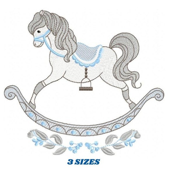 Toy Horse embroidery design - Baby boy embroidery designs machine embroidery pattern - Horse toy embroidery file - instant download pes jef