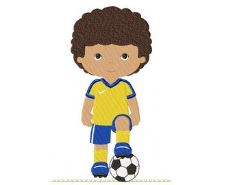 Baby boy embroidery designs - Soccer embroidery design machine embroidery file - Boy with ball embroidery - Soccer player instant download