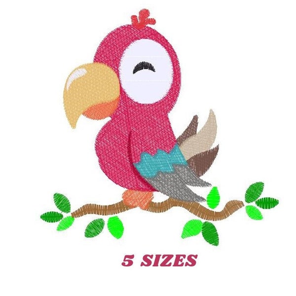 Parrot embroidery designs - Bird embroidery design machine embroidery pattern - instant download - baby girl embroidery file download pes