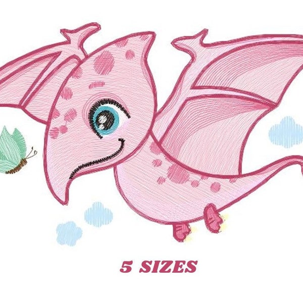 Dinosaur embroidery designs - Dino embroidery design machine embroidery pattern - instant download - Baby boy embroidery file pterodactyl