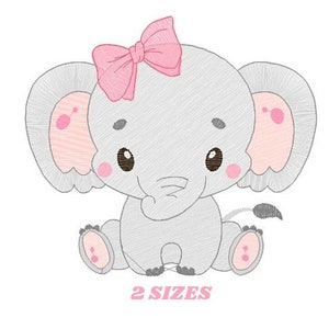 Elephant with lace embroidery designs - Safari Animal embroidery design machine embroidery pattern - Baby Girl embroidery file - download