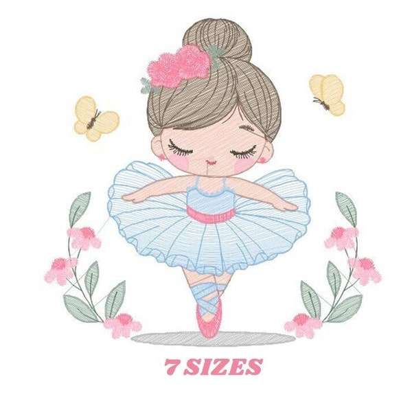 Ballerina embroidery designs - Ballet embroidery design machine embroidery pattern - baby girl embroidery file dancer - instant download