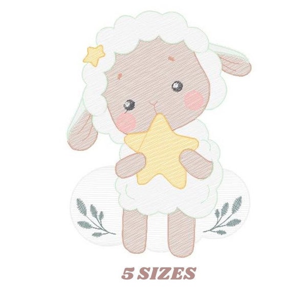 Sheep embroidery design - Lamb embroidery designs machine embroidery pattern - Baby boy embroidery file - Animal quilt embroidery download