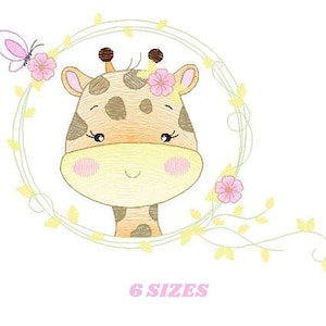 Giraffe embroidery designs - Safari animals embroidery design machine embroidery pattern - Baby girl embroidery file - instant download pes