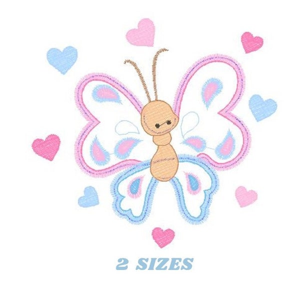 Butterfly embroidery design - Cute embroidery designs machine embroidery pattern - Baby girl embroidery file - instant download digital pes