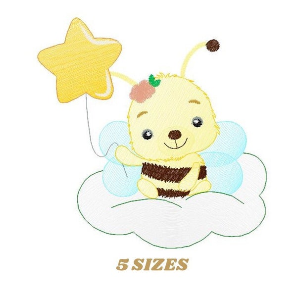 Bee embroidery design - Bees embroidery designs machine embroidery pattern - baby girl embroidery file - honey bee design instant download