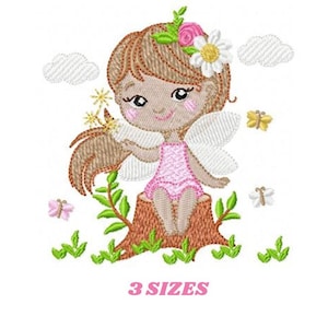 Fairy embroidery designs - Princess Baby girl machine embroidery pattern - Fantasy Pixie file - Instant digital download pes jef dst hus vp3