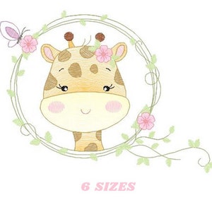 Giraffe embroidery designs - Woodland animals embroidery design machine embroidery pattern - Baby girl embroidery file - instant download