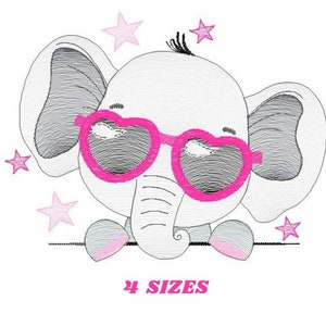 Elephant embroidery designs - Animal embroidery design machine embroidery pattern - Peek a boo embroidery file - kid embroidery Towel pillow