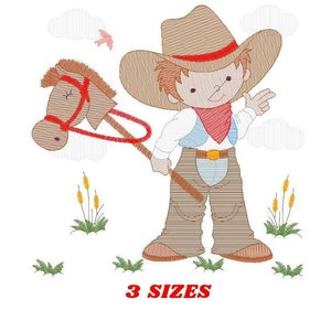 Cowboy embroidery design - Baby boy embroidery designs machine embroidery pattern - Kid embroidery file Cowboy with Horse instant download