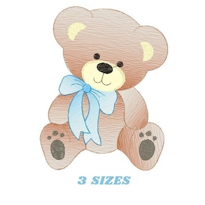 Bear embroidery designs - Baby boy embroidery design machine embroidery pattern - Cute Teddy Bear embroidery file - instant download pes jef
