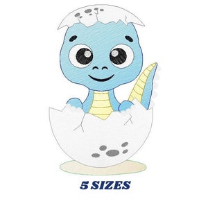 Baby Dinosaur embroidery designs Dino embroidery design machine embroidery pattern Dragon embroidery file Dinosaur egg boy embroidery image 1