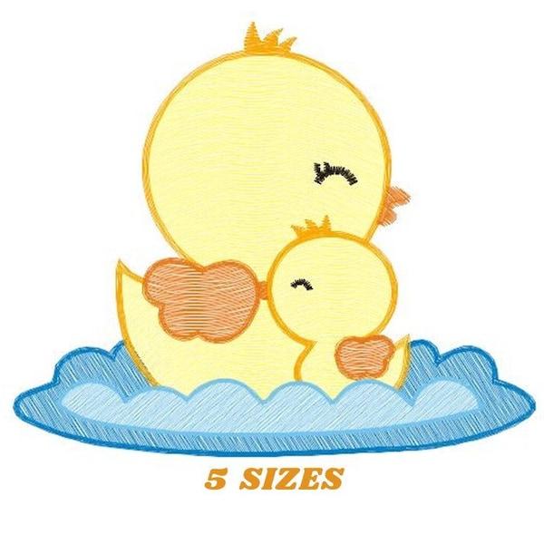 Duck embroidery design - Baby boy embroidery designs machine embroidery pattern - animal embroidery file - Swimming duck instant download