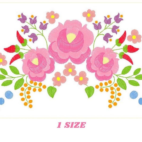 Hungarian embroidery designs - Flowers embroidery design machine embroidery pattern - Floral embroidery file - instant download digital file