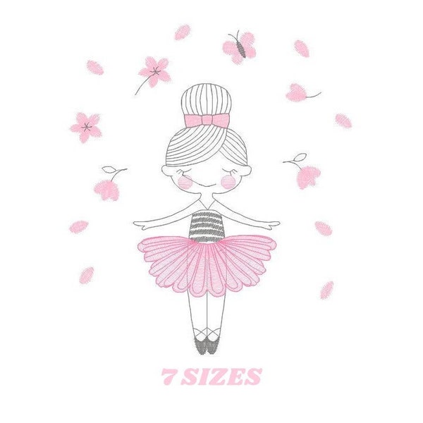 Ballerina embroidery designs - Ballet embroidery design machine embroidery pattern - instant download - Baby girl embroidery digital file