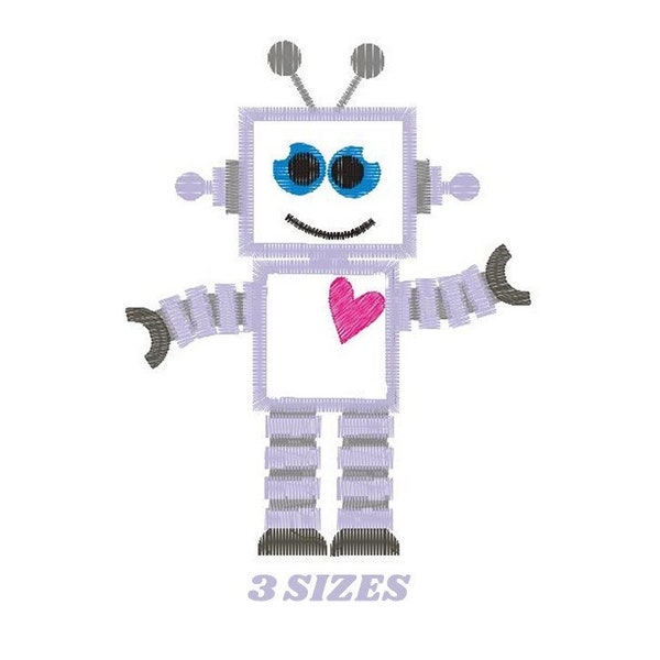 Robot embroidery designs - Cyborg embroidery design machine embroidery pattern - baby boy embroidery file - Kid embroidery robot design pes