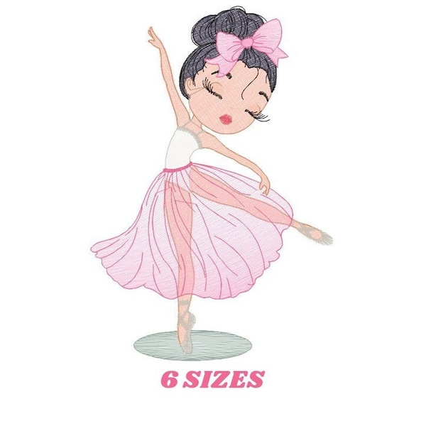 Ballerina embroidery designs - Ballet embroidery design machine embroidery pattern - Baby girl embroidery file Dancer instant download pes