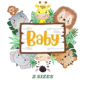 Safari embroidery designs - Animals embroidery design machine embroidery pattern - Elephant embroidery - Zebra Lion Monkey Giraffe Tiger pes