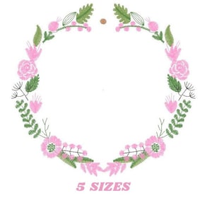 Flowers Monogram Frame embroidery designs - Flower embroidery design machine embroidery pattern - Floral embroidery file - girl embroidery