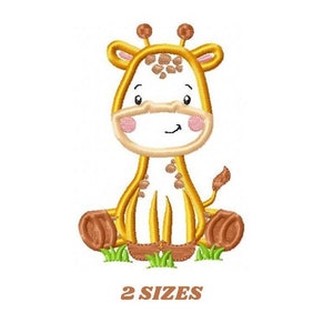 Sitzende Giraffe Stickdatei - Safari Wilde Tiere Stickmaschine Stickmuster - Giraffe Applikation - Sofort download pes jef dst hus vp3