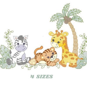 Safari embroidery designs - Animals embroidery design machine embroidery pattern - Giraffe embroidery file - zebra embroidery tiger design