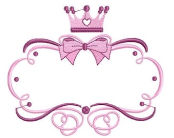 Crown embroidery designs - Princess Frame embroidery design machine embroidery pattern - newborn embroidery file - Princess Monogram frame