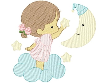 Broderie De Bebe Fille Etsy