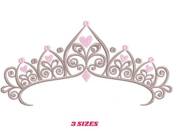 Crown embroidery designs - Princess crown embroidery design machine embroidery pattern - Beauty Pageant Crown design - princess queen crown