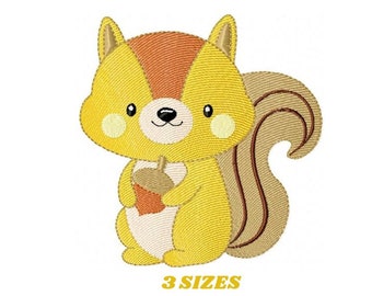 Squirrel embroidery design - Animal embroidery designs machine embroidery pattern - Woodland animals embroidery file - instant download pes
