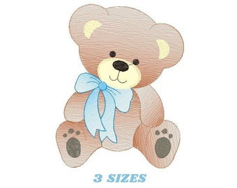 Bear embroidery designs - Baby boy embroidery design machine embroidery pattern - Cute Teddy Bear embroidery file - instant download pes jef