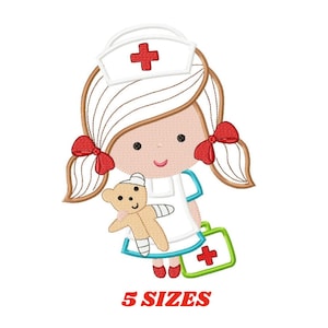 Krankenschwester Stickdateien - Doktor Stickdateien Maschinenstickmuster - Krankenschwester Applikation Design - medizinisch Stickdatei Krankenhaus