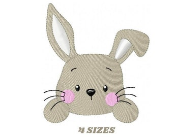 Bunny face embroidery design - Rabbit embroidery designs machine embroidery pattern - Baby boy embroidery file - Easter Rabbit pes jef vp3